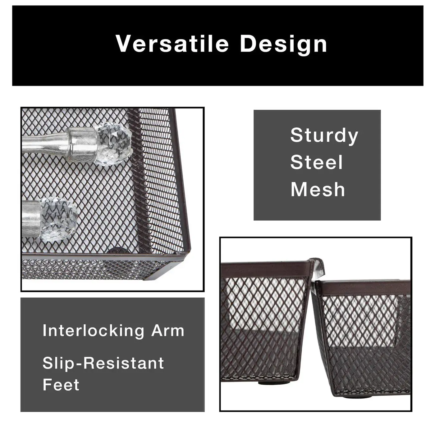 mDesign metal mesh drawer organizer image 3