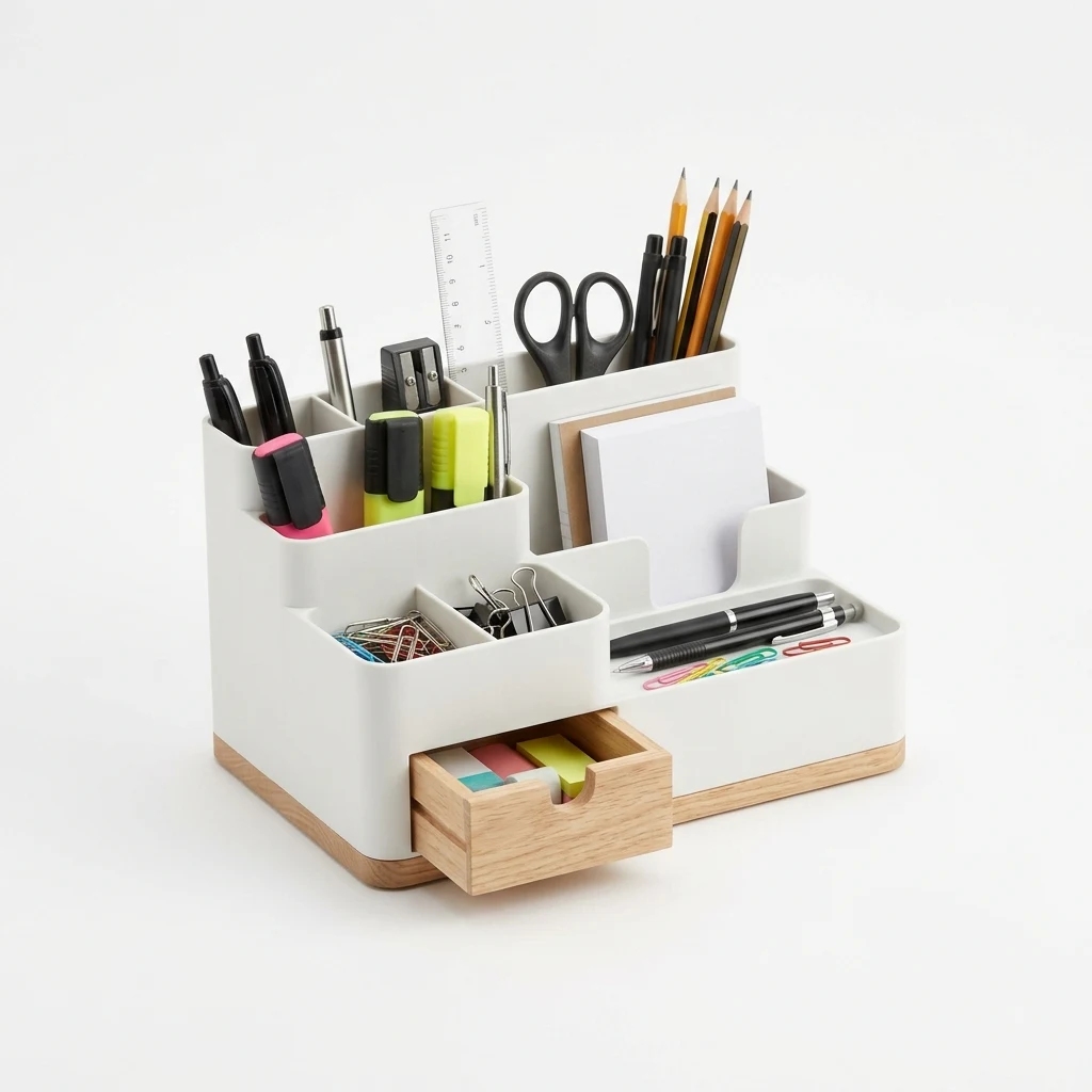 M&G bamboo desk storage box