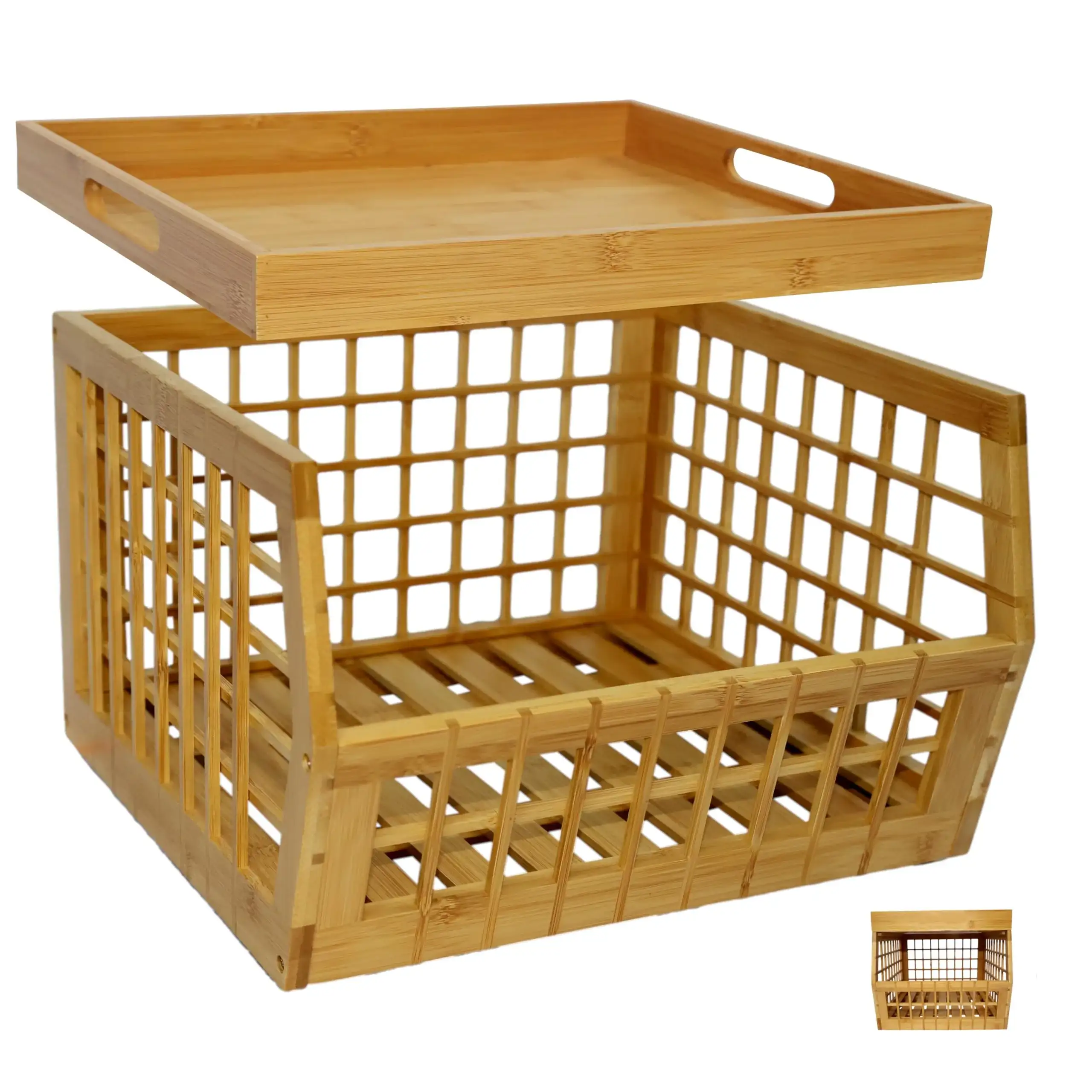 M&G bamboo desk storage box image 3